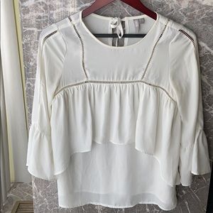 ASOS Layered Flowy Off-White/Cream Top